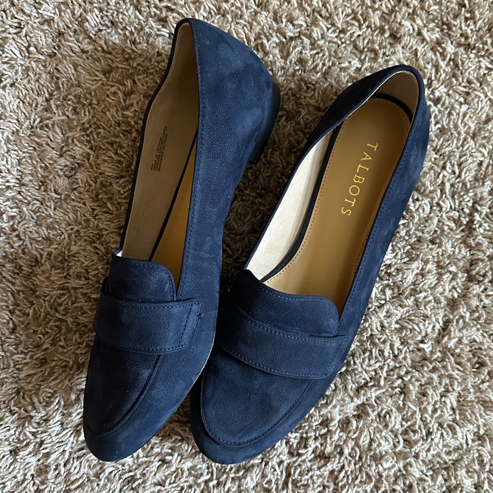 Talbots Navy Suede Loafers